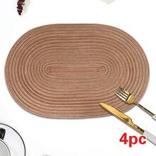 Bộ 1/4/6 tấm lót bàn hình bầu dục dệt, kiểu Bohemian, tối giản và thời trang, lót máy pha cà phê, đế lót ly chống trượt chịu nhiệt, thích hợp cho đám cưới, tiệc tùng, ngày lễ, dã ngoại, tiệc sinh nhật. - Nhiều màu - Xem 8