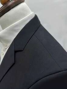 Completo da tinta unita, design con colletto a tacca - blazer slim fit, pantaloni da abito diritti, adatto per occasioni importanti, matrimoni - nero - Visualizzare 7