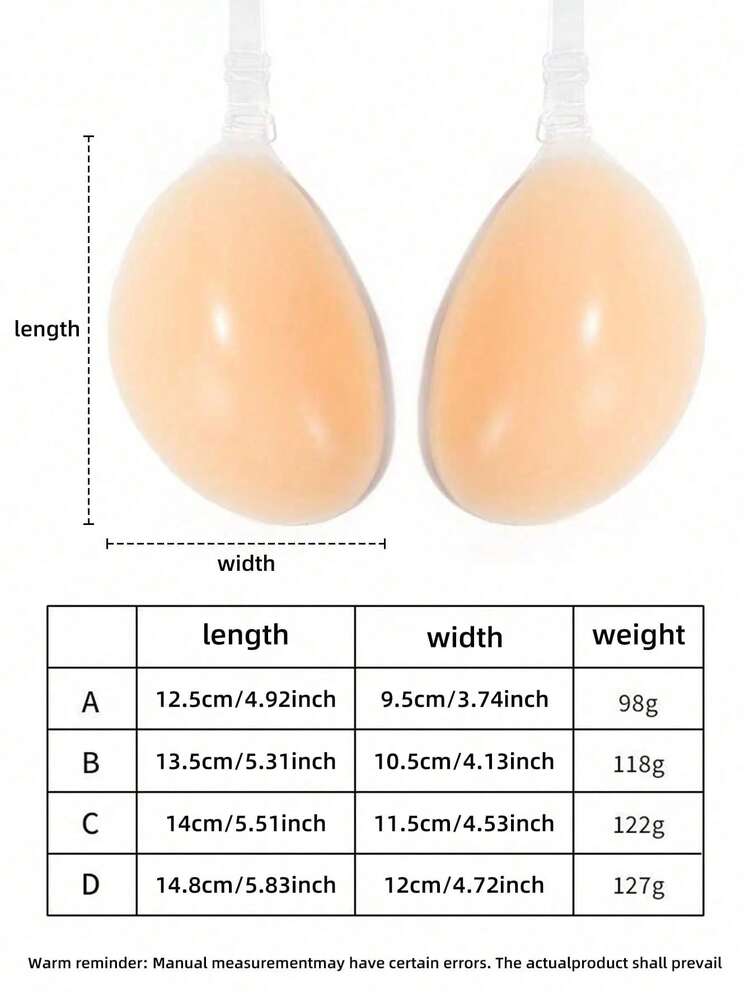 New Lift-Up Silicone Invisible Bra With Shoulder Straps, Cleavage Style - Multicolor - View 9