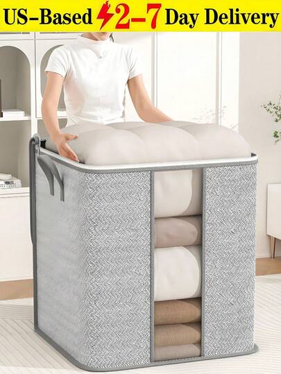 [Delivery Within 2-7 Days In The United States] Gray Storage Bag, Large Capacity Moving Bag, Camping Picnic Sundries Bag, Wardrobe Storage Organizing Bag, Seasonal Clothes Storage Bag, Foldable Portable Storage Bag Decorations Decor Festival Decor Room Decor Home Decor Bed Room Decor Bedroom, Organizer, Home Storage, White T Shirt Women, Black Pants Women, Ladies Winter Clothes, Dress, Versatile Storage Bag This Heavy Duty Storage Bag Is Multi-Functional, It Can Not Only Store Clothes, Blankets, Pillows & Comforters At Home, But Also Being Heavy Duty Moving Bags In Many Scenarios, Such As Camping, College Dorm, Picnics. Holiday Season, Festival Decor, Stylish Kitchen Essentials Wedding Bathroom Deccor Gifts For Women Bathroom Accesssories