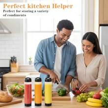 6 Pcs Inverted Ketchup Squeeze Bottle 16 Oz Refillable Condiment Squeeze Bottles Plastic Sauce Bottles Squeezes Tip Large Valve Dispenser For Restaurants Food Trucks Pancake Salad Squirt Black - 半透明,黑色蓋子 - 查看 5