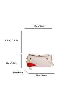 1件装时尚女士优雅单肩包，简约别致波士顿包，PU材质，手提，带吊坠，适合日常、通勤、度假，优雅女士包 - 米色 - 查看 12