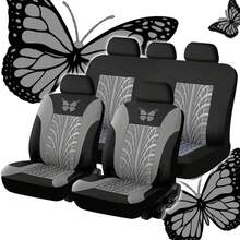 9pcs/4pcs Universal Butterfly Pattern Embroidered Car Seat Covers - Made Of Polyester Fabric, Suitable For All Seasons, Airbag Compatible, Washable By Hand (4pcs Set Includes 2 Seats, 9pcs Set Includes 5 Seats) - ZYT5 - View 19