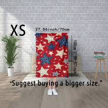 1件装红白蓝复古星形图案法兰绒毯 - 柔软舒适，无散毛。适合宿舍用作盖毯。四季皆宜。可用于沙发、卧室、露营和旅行。节日理想礼物。柔软、舒适、轻便且易于清洗。 - 彩色 - 查看 14