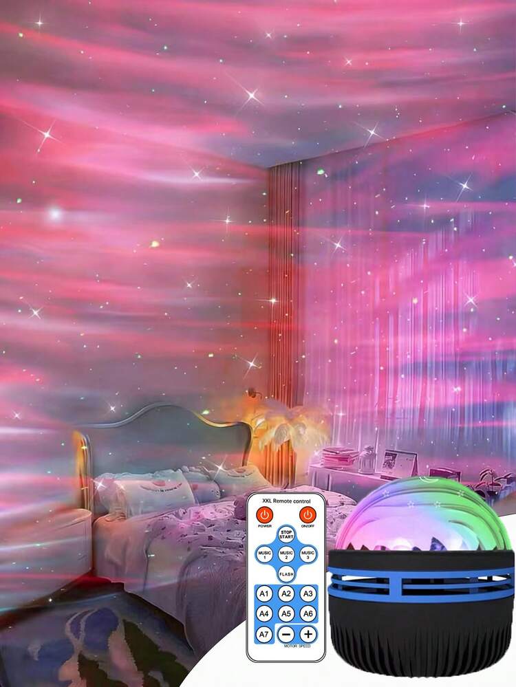 [Aurora Projector] Aurora Projector, Aurora LED Galaxy Starry Sky Night Light | Suitable For Bedroom, Home Theater Decor, Christmas, Halloween, Wedding, Party Holiday Gifts | Compatible With Power Bank, Adapter (No Battery, Includes Electronic Products) - Multi-color light - View 3