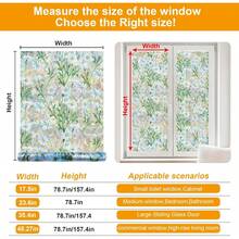 Window Privacy Film Stain Glass Window Film Rainbow Window Film Window Clings Non-Adhesive Reusable Ornamental For Bedroom (Leaf Rainbow, 17.5 X 78.7 In) - 黛西彩虹 - 查看 6