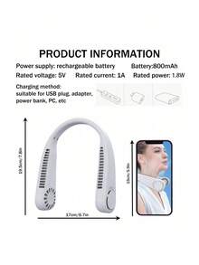 Portable Neck Fan, Air Conditioning Neck Fan, USB Rechargeable, 3 Wind Speeds, Bladeless Design, Suitable For Indoor And Outdoor Use In Summer,Outdoor,Garden,Travel Essentials,Portable Essentials,Beach Essentials,Graduation Season,Commencement,Graduation Ceremony,Graduation Gift,Graduation Present,Graduation Gift,Graduation Present,Congrats Grad,Congratulations Graduate,Valedictorian,Finish School,Graduation Party,Outdoor Essentials,Travel Portable,Hiking Essentials,Camping Essentials,Portable Tools,Summer Essentials ,Summer Portable - Multicolor - View 11