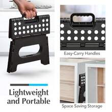 Foldable Lightweight Stool - Durable And Sturdy, Capable Of Supporting Adult Use, With A Large Enough Size - Dimensions-8 Inches - Black - View 6