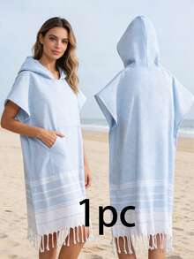 Khăn tắm có mũ bằng cotton, khăn choàng đi biển, áo choàng tắm, khăn choàng lớn chống cát, thích hợp cho bơi lội, tắm vòi sen, kỳ nghỉ, lướt sóng, đồ dùng phòng tắm, đồ dùng cần thiết cho bãi biển. Mùa tựu trường, đồ dùng thiết yếu mùa hè. - Nhiều màu - Xem 17