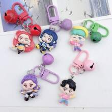 女巫猎人少女组合动漫钥匙扣吊坠项链，K-POP 女团酷炫可爱卡通钥匙扣挂件 - 查看 5