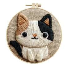 2D Punch Needle Embroidery Kit - Suitable For Beginners, Includes Tools, Instructions, DIY Punch Embroidery Kit, Maneki-Neko, Cute Cartoon Cat Embroidery Starter Kit, Easy To Make, Adult Holiday Gift And Decor - A - View 9
