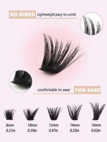 160pcs DIY Lash Clusters C/D Curl 8-16mm Mixed Soft Mink Effect Eyelashes, Lightweight & Natural Look Individual Lash Extensions Perfect For Daily, Party, Wedding & Makeup - C - View 3