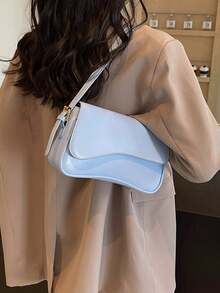 Bolso de hombro versátil para mujer, adecuado para el uso diario, viajes, compras y paseos - Celeste - Ver 3
