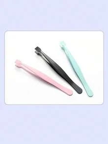 1个高精度不锈钢睫毛嫁接夹，专业美睫师使用，适用于下睫毛和卷翘睫毛 - 彩色 - 查看 8