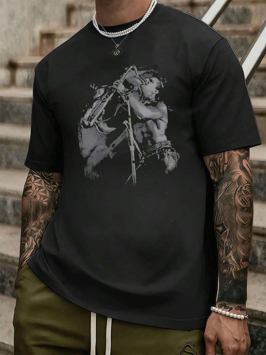 T-shirts pour hommes - Noir - Voir 1