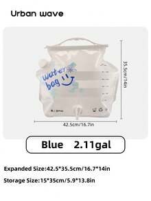 URBANWAVE 1/4 件装可折叠水容器，带水龙头和智能水位指示器 - 2.11 加仑可折叠水壶，带加固手柄，重型便携式水袋，适用于汽车露营、海滩和紧急情况 - 8L/2.11加侖/281oz - 查看 11