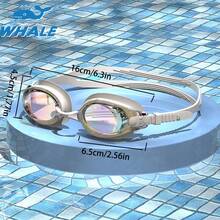 WHALE 5件組矽膠游泳護目鏡套裝:矽膠游泳護目鏡 + 高級護目鏡收納盒 + 矽膠泳帽 + 鼻夾 + 耳塞,專業競賽游泳護目鏡,適合成人男女,高端版可更換鼻橋,適合所有臉型 - 彩色 - 查看 9