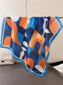 1pc 70cm Bandana With Geometric Pattern, Versatile Waist Scarf, Headband, Head Wrap - Multicolor - View 7