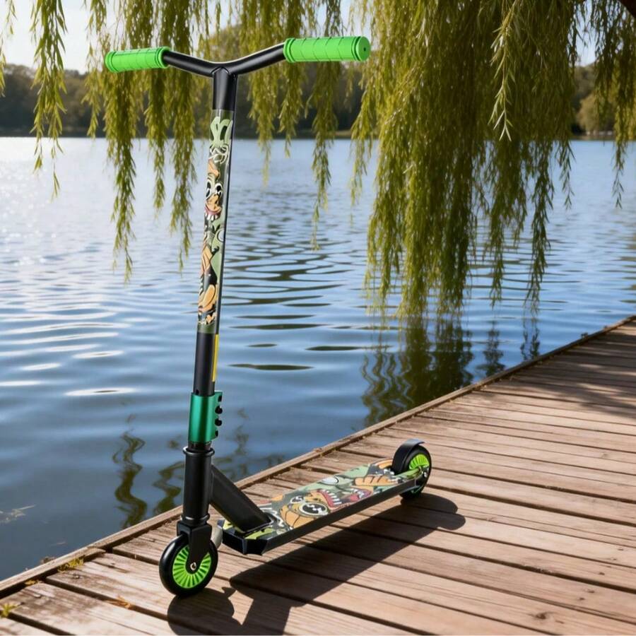 Scooter de acrobacias de todos los niveles / Manillar giratorio 360° / Rodamientos ABEC-7 / Bicicleta deportiva de estilo BMX freestyle / Color aleatorio - Multicolor - Ver 1