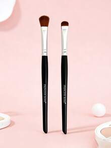 Princess Rose 2件套眼部化妆刷套装 - 柔软蓬松的眼影刷和专业的遮瑕高光刷，合成刷毛，用于精准眼妆、晕染和轮廓修饰 - 黑色 - 查看 5