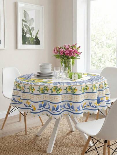 1 Khăn trải bàn in họa tiết hoa chanh và xanh tươi mát, chất liệu polyester cao cấp, viền lượn sóng, chống bám bẩn, chống thấm nước, có thể giặt, không nhăn, bảo vệ bàn đáng tin cậy, tuyệt vời cho mọi dịp, tiệc mùa hè, đám cưới, trang trí nhà cửa, vật dụng không thể thiếu cho bàn ăn và nhà bếp, trang trí nhà cửa, khăn trải bàn, trang trí bàn tiệc cưới, trang trí trung tâm bàn tiệc cưới, trang trí phòng, trang trí cổ điển.