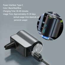 Intelligent Car Diffuser, Car Fragrance Diffuser, Rechargeable Car Aroma Diffuser, 3-Level Adjustable Smart Car Diffuser, Includes 3 Bottles Of Essential Oils, Auto Accessories - A - View 5