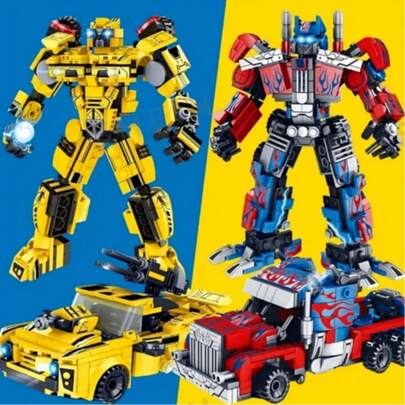 Đồ chơi lắp ráp mô hình robot xe hơi biến hình 2 trong 1, món quà lý tưởng cho Ngày Độc lập, Giáng sinh, Halloween, Lễ Tạ ơn, sinh nhật.