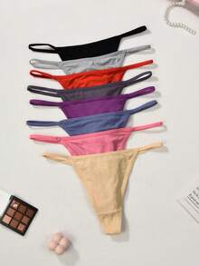 8条/套 夏季薄款无痕丁字裤，性感运动透气瑜伽健身舞蹈弹力无束缚三角内裤 - 彩色 - 查看 4