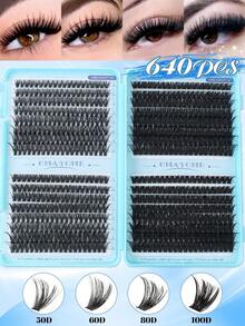 640/800 片大容量 D 卷假睫毛，大容量睫毛册，睫毛嫁接套装 10D+20D+30D+40D+50D+60D+80D/50D+60D+80D+100D 自然眼妆，10-16 片混合防水合成貂毛假睫毛，3D 单根假睫毛套装，方便携带，可重复使用，适合日常外出、度假、日常妆容、角色扮演、全妆及日常佩戴，睫毛簇，单根假睫毛，假睫毛 - D - 查看 3