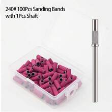 100 miếng giấy nhám mini + 1 trục giữ giấy nhám 3/32" cho mũi khoan móng tay, dụng cụ loại bỏ da chết, chai sần, gel, bộ dụng cụ làm móng. - Nhiều màu - Xem 13