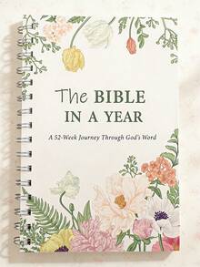 1 PC The Bible In A Year Journal – 52-Week Spiritual Growth Planner With Floral Cover, Daily Devotional Tracker & Prayer Notes | Perfect Mother's Day Gift - Rectangle - View 2