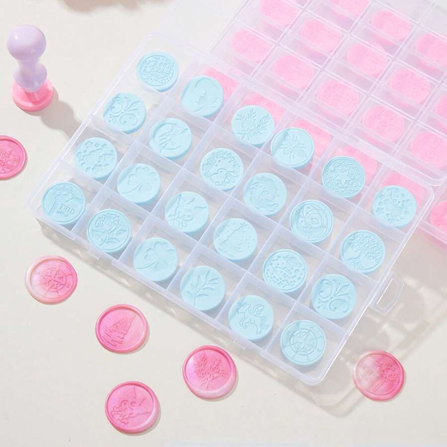 Bộ đầu đóng dấu, đầu đóng dấu sáp bằng nhựa, phụ kiện đóng dấu sáp, bộ dụng cụ đóng dấu sáp hoàn chỉnh. - A - Xem 1