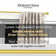 Decorative Rod Head - Gold 59.8 Inches/152 cm - View 2