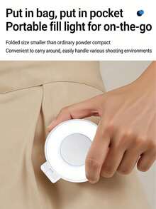 1pc 3-In-1 Magnetic Selfie Light, Magnetic Selfie Fill Light, Phone Mirror Selfie Light, 360° LED Selfie Ring Light With Sticky Ring, Portable Pocket Light, Makeup Mirror, Phone Holder, 3 Brightness Levels, Rechargeable, Suitable For Photography/Vlog/Makeup/Video Calls, Gift For Friends And Family (1pc/Ring, Square, Minimalist Style) Magnetic Fill Light - Multicolor - View 10
