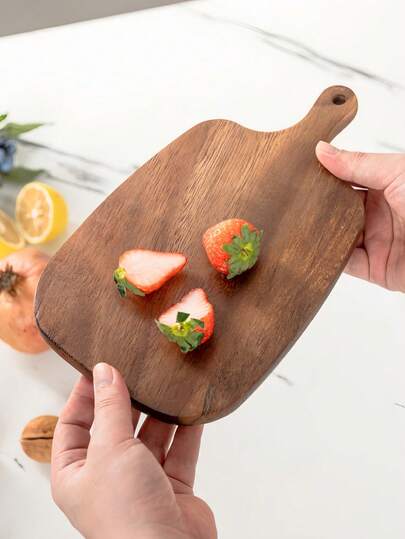 1pc/2pcs Rosewood Cutting Board - Wooden Kitchen Chopping Board, Stylish Long Handle, Solid Wood, For Meat, Cheese, Bread, Vegetables And Fruits - Charcuterie Board Cheese Serving Platter, Perfect For Food Slicing And Display, Portable Camping Cutting Board, Essential For Modern Farmhouse Kitchen. Mother's Day Gift, Christmas Gift, Housewarming Gift, Wedding Season Kitchen Supplies.