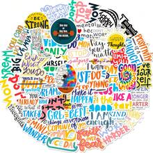 50pcs Colorful Motivational Stickers, Inspiring Positive Affirmation Stickers, Waterproof Durable Letter Stickers For Notebook, Laptop, Skateboard, Water Bottle - A - View 2