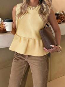 Áo dệt kim tối giản thanh lịch dành cho nữ, kiểu dáng giản dị nhưng sang trọng, thích hợp cho mùa xuân/hè. - mai sâu - Xem 7