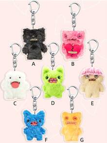 1/7个可爱卡通趣味怪兽亚克力钥匙扣，适用于行李箱、背包、包包挂件、挂绳和钥匙链。是送给男朋友、女朋友、家人、医生、护士、粉丝的完美礼物，也可作为手机装饰、DIY装饰品、创意礼物和生日礼物。 - 彩色 - 查看 10