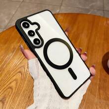 1PC Black Compatible With Samsung Galaxy A57,A37,A56, A36, A26, A16, S25FE, A17 Phone Cases, Strong Magnetic Absorption Ultra-Thin Anti-Fall Protective Case, Galaxy S26Ultra/S26Plus/S26/S26Edge/S26Pro/S25 Ultra, S24 Ultra Transparent Hard Back Cover,And Compatible With IPhone 17pro/17promax/Apple Air/17/17E/16pro/16promax/16plus/16/16E/SE4/15pro/15promax/15plus/15 - Black - View 4