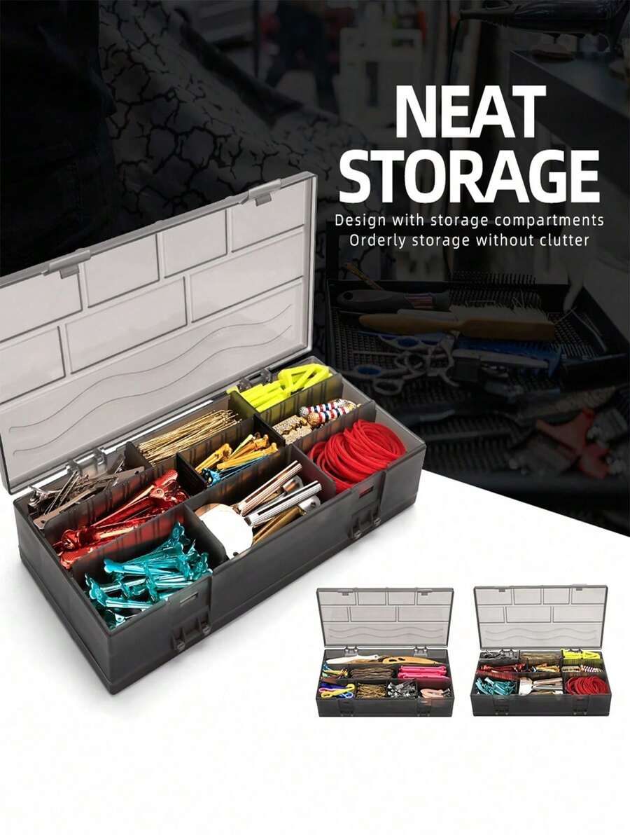 Large Capacity Barber Tools Storage Box Adjustable Container Multi-Grid Compartment Organizer Space Saving Fashion - Multicolor - View 1