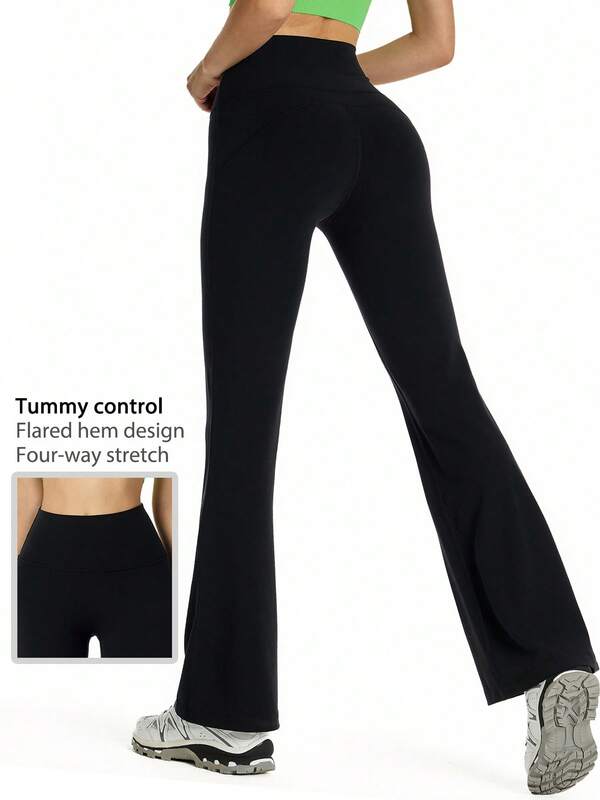 Leorrey 1 pieza Leggings deportivos de cintura alta con efecto levantamiento de glúteos y moldeado para mujer