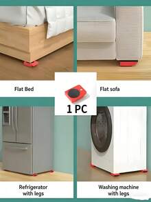 1pc Heavy Duty Furniture Mover, Made Of Sturdy Plastic Material, With Locking Swivel Casters And Non-Slip Rubber Pads, Suitable For Sofa, Bed, Mattress, Chair Etc., Can Be Used For DIY Moving, Multi-Surface Protection, No Scratches - Multicolor - View 2