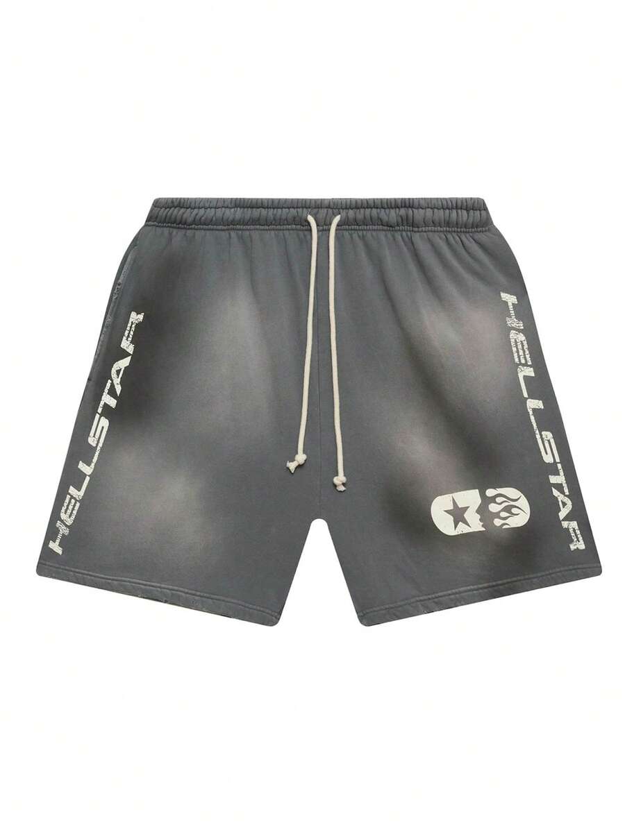 Men's Statement Print Shorts Fashion Designer Patterned Casual Daily Wear Shorts - Grey - View 1