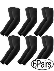6 pares 4 pares 2 pares 1 par de mangas para brazos, mangas de compresión deportiva con protección UV y enfriamiento para hombres y mujeres, mangas para brazos de golf y baloncesto - Multicolor - Ver 8