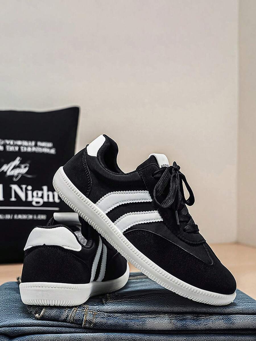 2026春秋男士休闲运动鞋，圆头防水运动鞋，商务百搭跑步鞋 - 黑色 - 查看 1