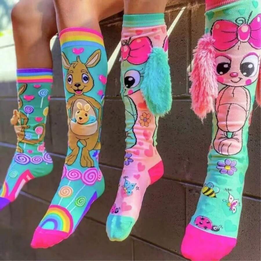 3D Fun Kids' High-Top Socks, One Size, Random Colors, Boy Or Girl MI 3D - ALEATORIO - 查看 1