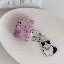 Cartoon Puppy Earphone Case, House Printed Earphone Cover, IMD Purple Bluetooth Earphone Protective Case, Suitable For AirPods 1/2/3/4/Pro - Purple - View 8