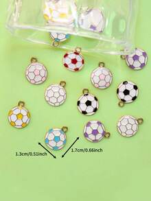 10个/20个/50个/100个随机混合足球形油滴吊坠 DIY饰品制作材料 - 足球 - 查看 4