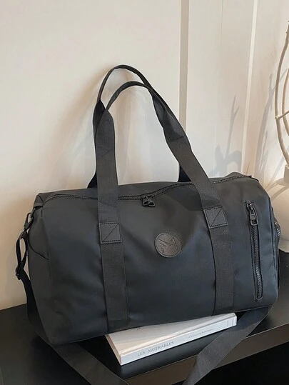 Classic Popular Large Capacity Travel Bag, Fashionable Solid Color, Simple And Versatile, Lightweight And Easy To Carry, Wet And Dry Separation, Independent Shoe Compartment, Multi-Functional Adjustable Shoulder Strap Crossbody Bag, Suitable For Weekend Trips, Business Travel, Sports And Fitness, Can Also Be Used To Store Student Supplies And Study Materials.