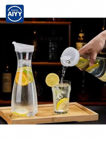 1000/1400/1600ml Transparent Acrylic Juice Cold Water Bottle Large Capacity Coffee Milk Pot Heat-Resistant Water Pitcher Jug Drinkware